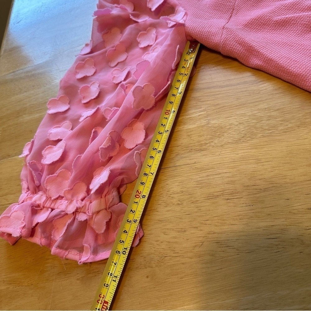 Cece NWT Sz M Medium Cupid Pink Sheer Sleeve Dress - Picture 8 of 11